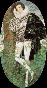 Nicholas Hilliard a youth among roses oil on canvas